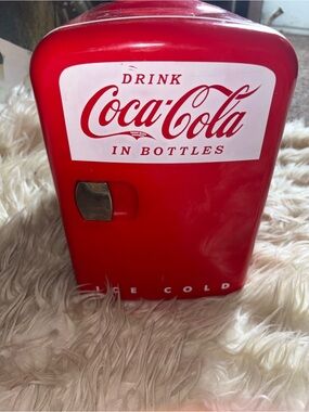 Coca Cola Red Mini Beverage Cooler with White Logo